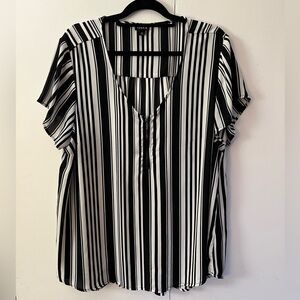 Torrid Black and White Striped Women's Top size 2